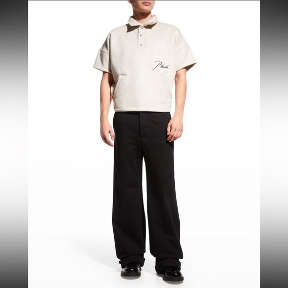 Rhude Shirt Pullover Sweatshirt Boxy Oversized F1 Polo Wool Mens Large Luxury - Picture 3 of 16